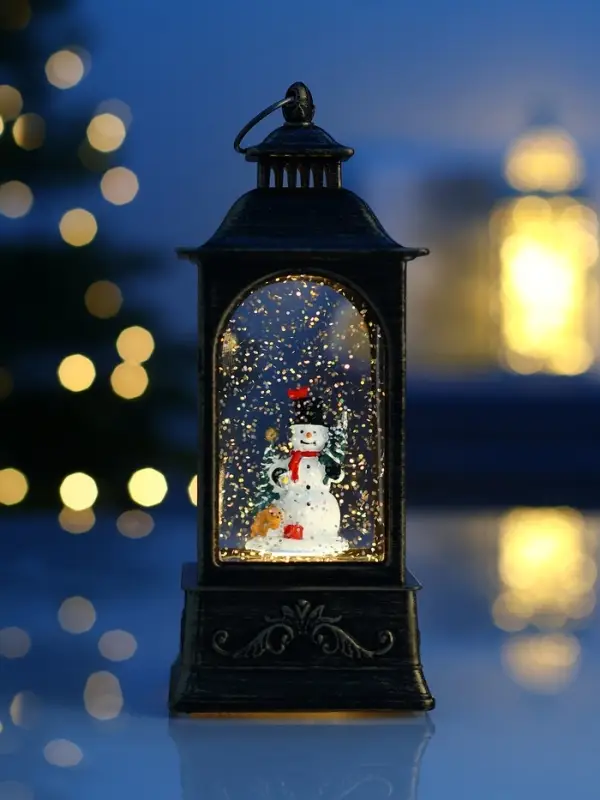 Фигура светодиодная фонарь  Фигура светодиодная фонарь "Снеговик", 21х8,5х8,5 см, AAAx3, Т/БЕЛЫЙ