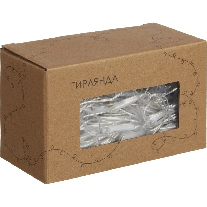 Гирлянда светодиодная теплый желтый, 96LED(1,5х1,5м) прозр пров  IP20