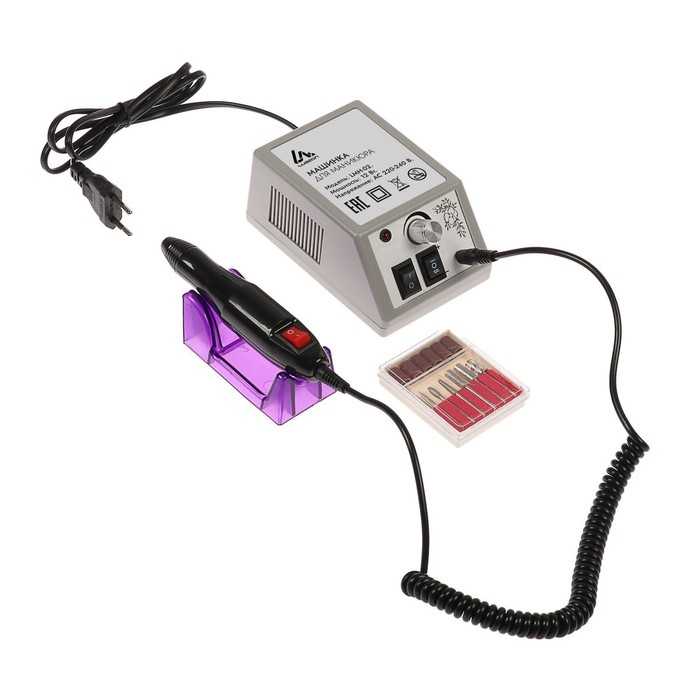 Аппарат для маникюра Luazon LMH-02, 6 насадок, 12 Вт, до 20000 об/мин, серый Аппарат для маникюра Luazon LMH-02, 6 насадок, 12 Вт, до 20000 об/мин, серый