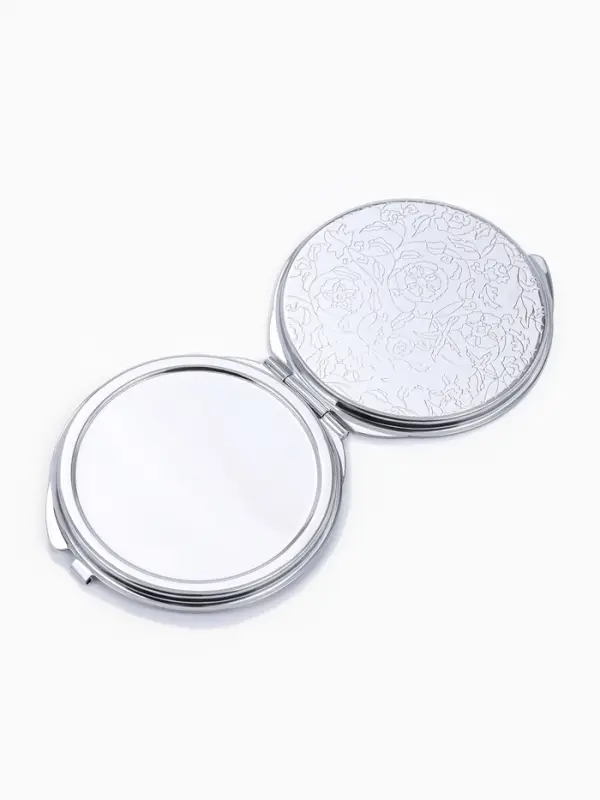 Зеркало складное, d=6 см, серебристое МИКС