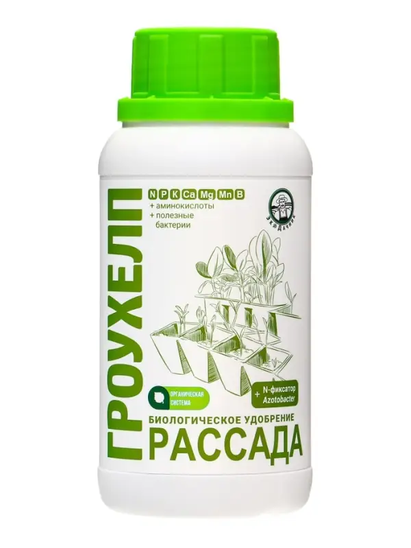 Удобрение биологическое "Гроухелп" для рассады , 0,5 л