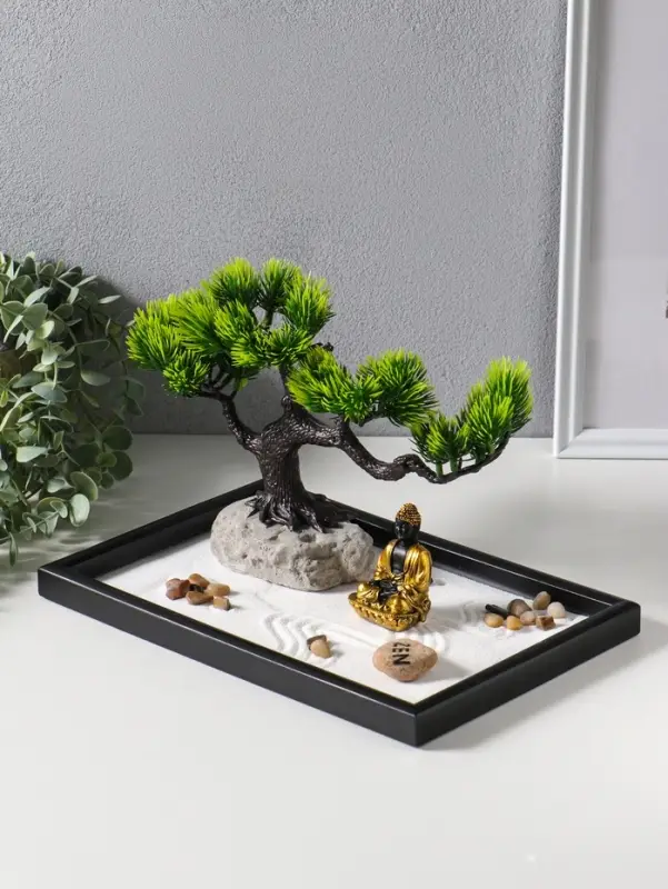 Сад Дзен "Будда у раскидистого дерева" песок+камни+аромапалочки 29,7х19,8х18 см