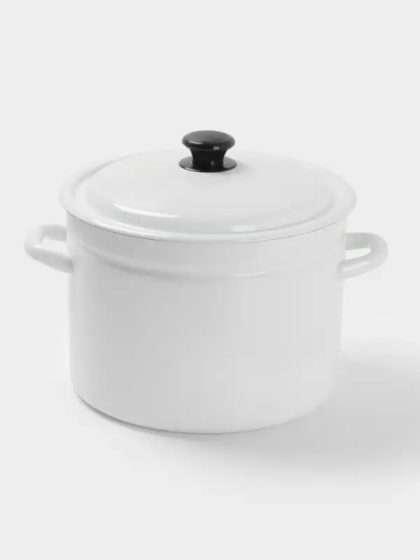 Кастрюля цил.борт. 9 л белая (без декора)