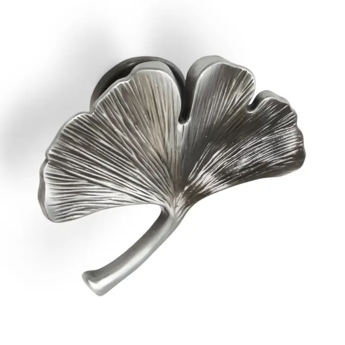 Ручка-кнопка CAPPIO PRO &laquo;Листок&raquo; 54&times;50 мм, цвет старинное серебро