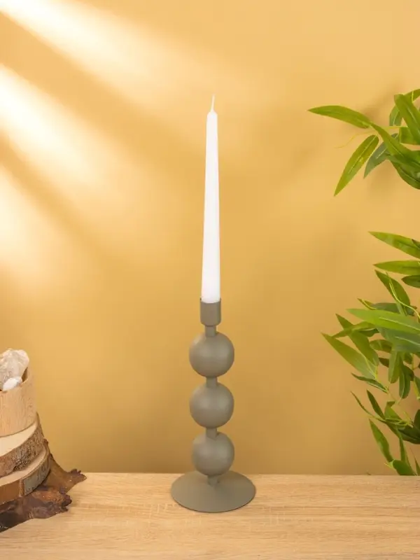 Подсвечник на 1 свечу текстурный  Подсвечник на 1 свечу текстурный "Графитовый" с 3 сферами 10х10х25 см