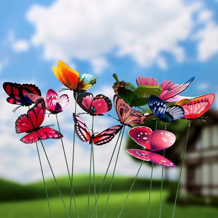 Штекер  Штекер "Бабочка Бербер" 14,5х10,5см/25см, набор 12шт, МИКС