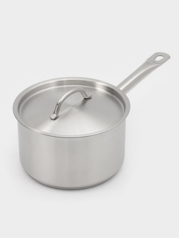 Ковш 2,8 л, d=18, h=11 см, с крышкой, толщина стенки 0,8 мм, индукция Ковш 2,8 л, d=18, h=11 см, с крышкой, толщина стенки 0,8 мм, индукция