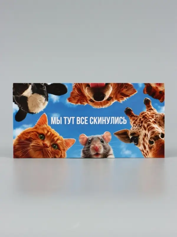 Конверт для денег &laquo;Мы тут все скинулись&raquo;, животные 16.5&times;8 см