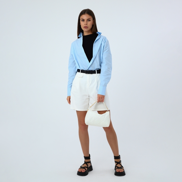 Сумка-багет на молнии, цвет белый Сумка-багет на молнии, цвет белый