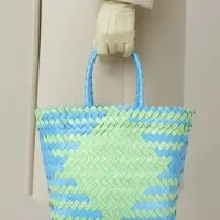 Сумка плетёная, 30&times;10&times;33 см, пластик, голубая