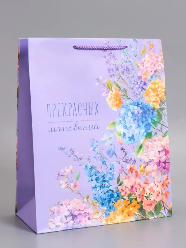 Пакет подарочный ламинированный &laquo;Прекрасных мгновений&raquo;, 26&times;12&times;32 см