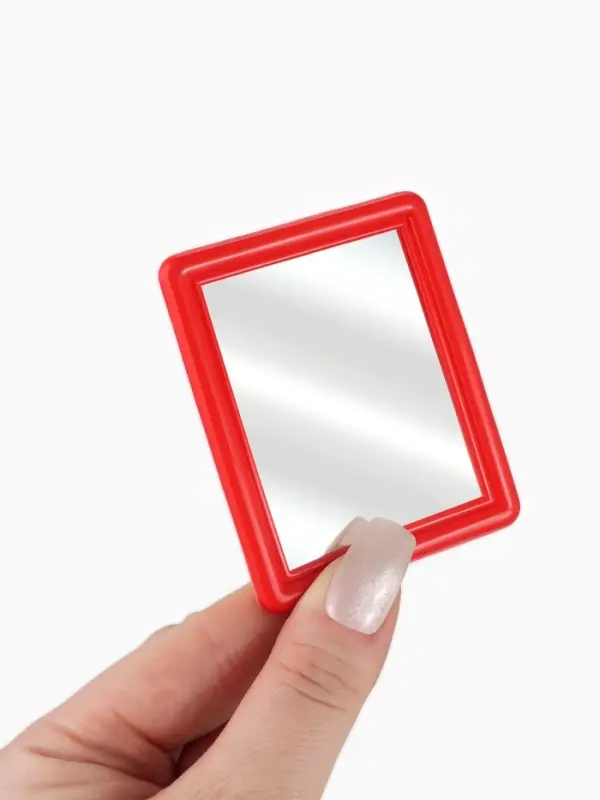 Зеркало карманное, с рамкой под фотографию, 7.5&times;6 см, МИКС