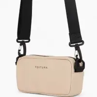 Сумка женская кросс-боди TEXTURA на молнии, 19&times;6&times;10.5 см, бежевая
