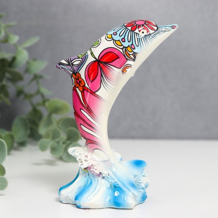 Сувенир полистоун Сувенир полистоун "Расписной дельфин" МИКС 4,8х5,5х10,5 см