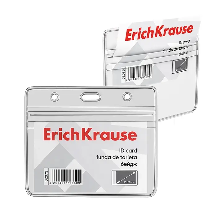 Бейдж горизонтальный 95×58 мм, ErichKrause, без держателя, прозрачный Бейдж горизонтальный 95×58 мм, ErichKrause, без держателя, прозрачный