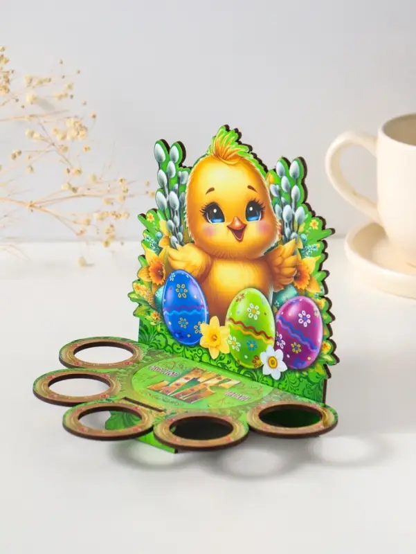 Подставка пасхальная на 5 яиц "Цыпленок,  17х14х10 см