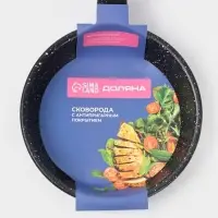 Сковорода Доляна Black Rock, d=14 см, ручка софт тач, антипригарное покрытие, чёрная
