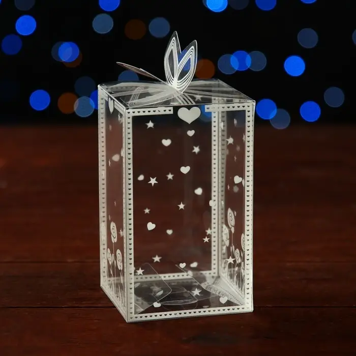 Складная прозрачная коробка из PVC, для упаковки подарков, «Весеннее настроение», 6×6×10 см Складная прозрачная коробка из PVC, для упаковки подарков, «Весеннее настроение», 6×6×10 см