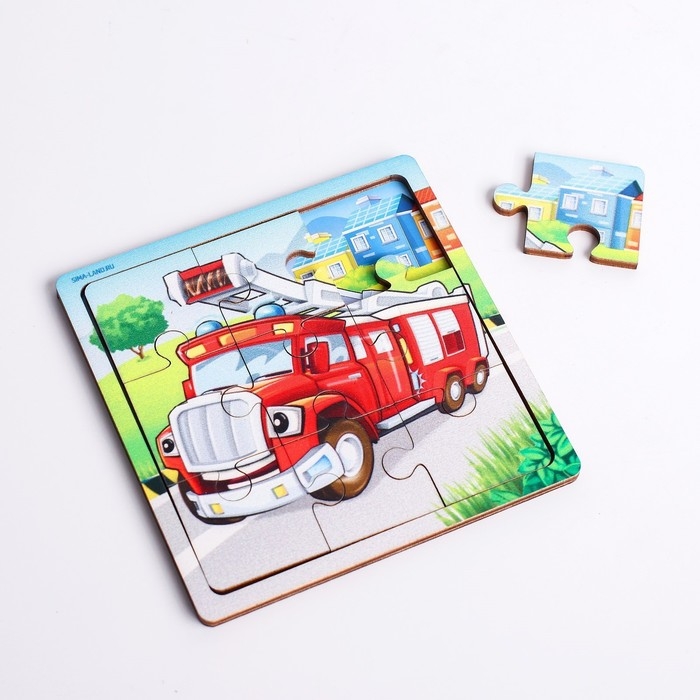 Пазл «Пожарная машина», 9 деталей Пазл «Пожарная машина», 9 деталей