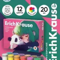 Гуашь 12 цветов ErichKrause Panda Hugs