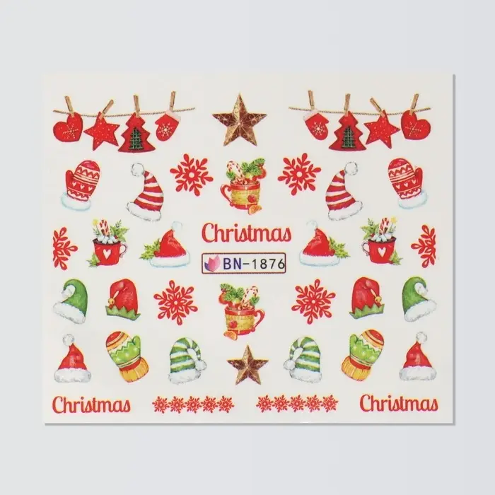 Слайдеры для ногтей «Christmas», разноцветные Слайдеры для ногтей «Christmas», разноцветные