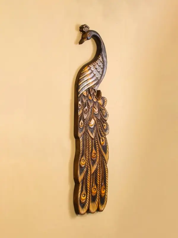 Панно настенное &laquo;Павлин&raquo;, 100 см, дерево албезия