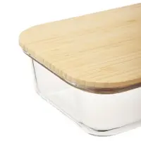 VETTA Контейнер для продуктов 600мл, крышка бамбук, жаропрочное стекло