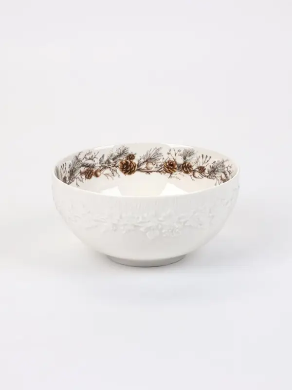 Салатник новогодний WY Magical Winter, 780 мл, 15&times;7 см, фарфор, белый, без упаковки