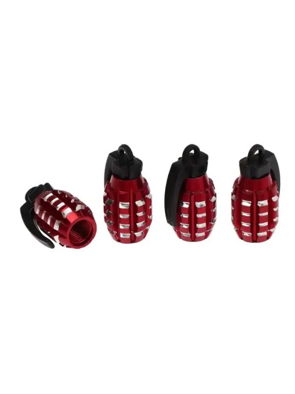 Колпачок на вентиль TORSO, граната, красный, набор 4 шт.
