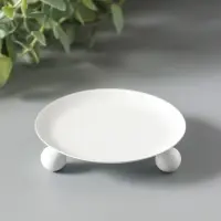 Подсвечник "Чашка на шариках" на 1 свечу, 9 см, белый