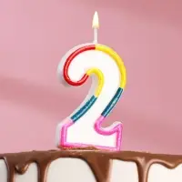 Свеча для торта «Цифра 2», 7 см