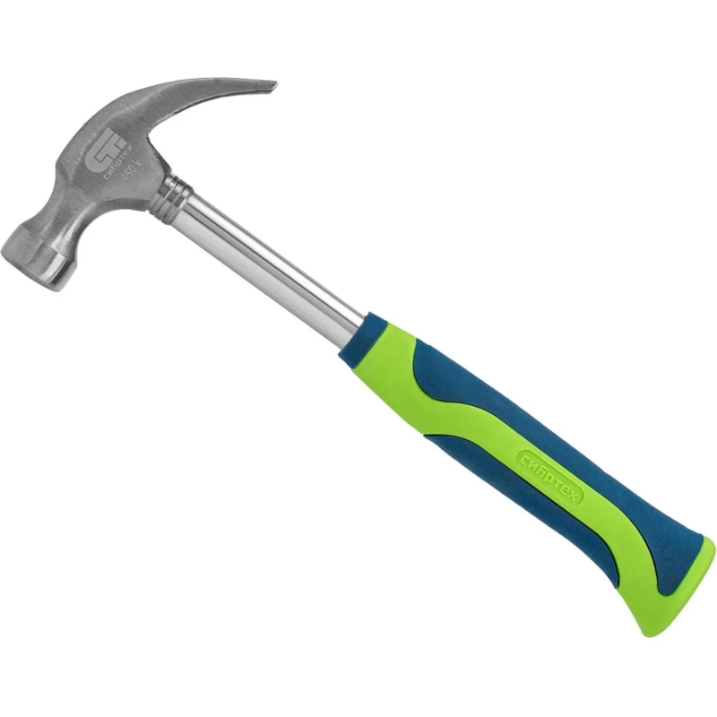 Молоток-гвоздодер  Сибртех, обрезиненная рукоятка, 450гр. (10436)