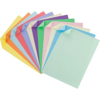 Бумага цветная Комус Класс А4,12л,12цв,тонированная в массе,пакет