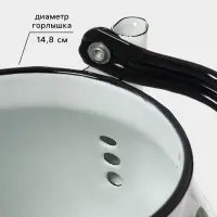 Чайник эмалированный &laquo;Лимонный сет&raquo;, 3 л, металлическая ручка, белый