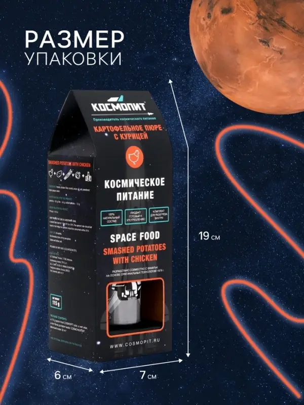 Космическое питание &laquo;Картофельное пюре с курицей&raquo;, 115 г, в тюбике