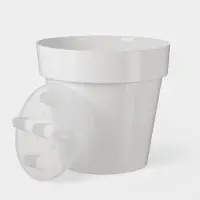Кашпо для цветов со вставкой Plast-Avenue &laquo;Порто&raquo;, 15 л, пластик, белое
