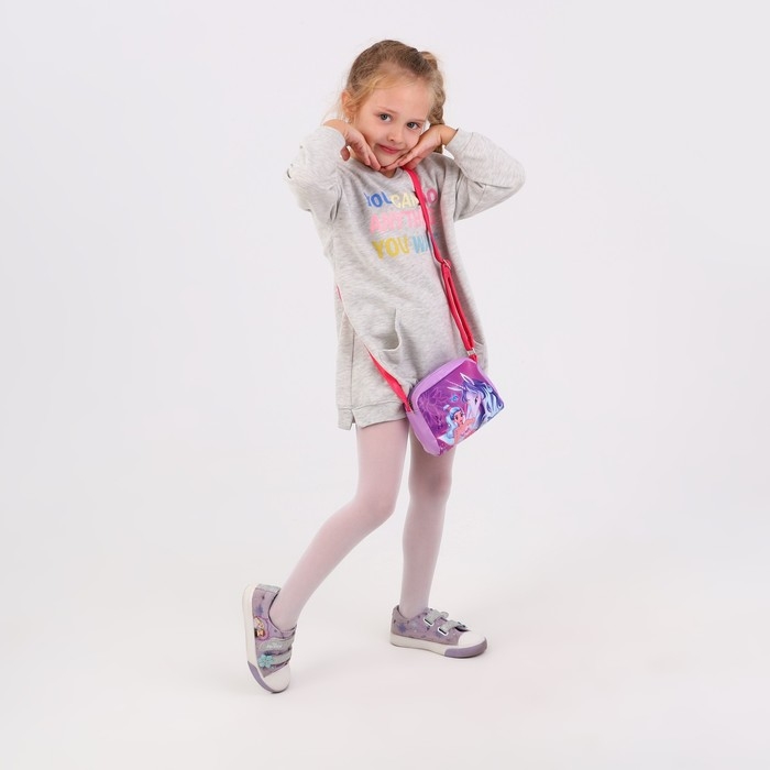 Сумка детская «Единорог и фея» из эко-кожи, на ремешке, 15х12х3 см