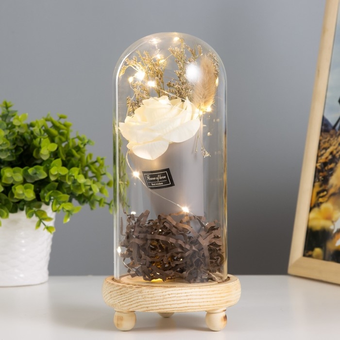 Ночник колба Ночник колба "Роза в букете" LED 3ААА 10х10х20 см RISALUX