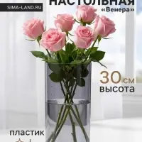 Ваза для цветов &laquo;Венера&raquo; полосы, 24.5&times;9.5 см, пластик, прозрачная
