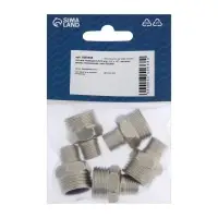 Ниппель переходной ZEIN, 1/4" х 1/2", наружная резьба, нержавеющая сталь, фасовка 5 шт.