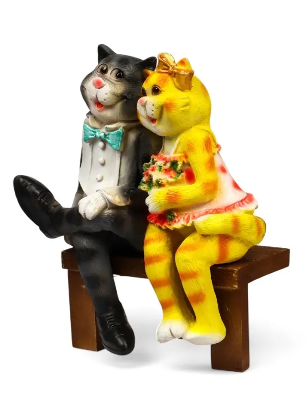 Садовая фигура из полистоуна &laquo;Коты на лавке&raquo;, 40&times;18&times;40 см