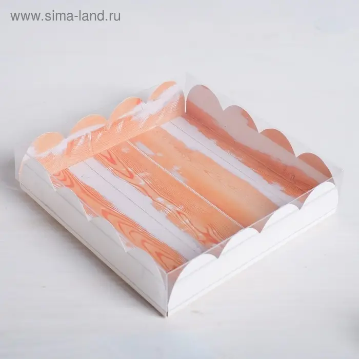 Коробка для печенья, кондитерская упаковка с PVC крышкой, «Вкусно», 13 х 13 х 3 см Коробка для печенья, кондитерская упаковка с PVC крышкой, «Вкусно», 13 х 13 х 3 см