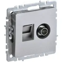 BRITE Розетка двойная TV+RJ45 кат.5E РТВ/РК12-БрА алюминий