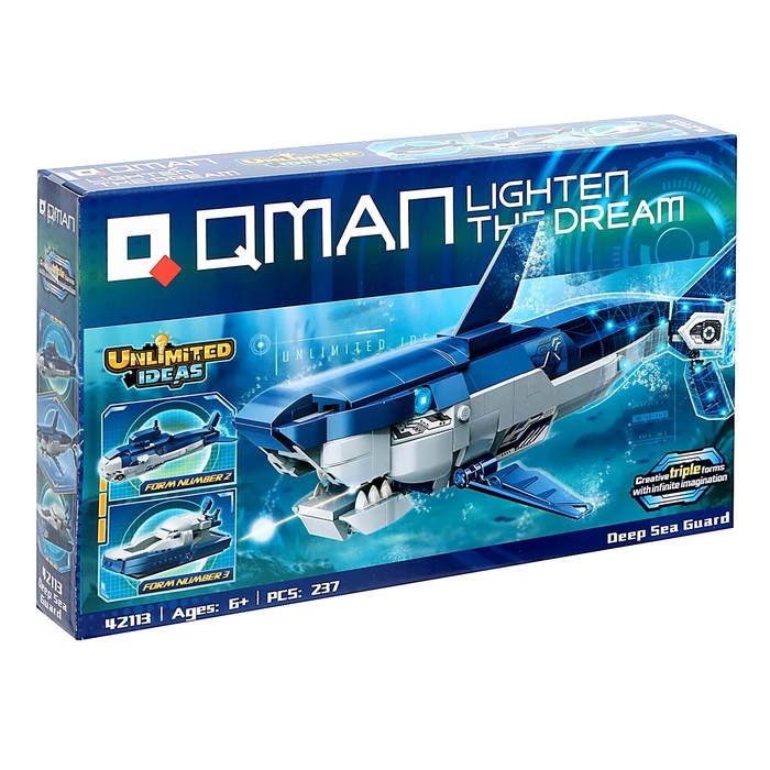 Конструктор Безграничные Идеи «Акула», 3 в 1, 237 деталей Конструктор Безграничные Идеи «Акула», 3 в 1, 237 деталей