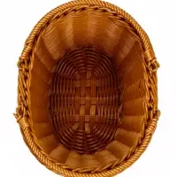 Корзина пластик 25 х 19 х 15 см, ручка17 см коричневый