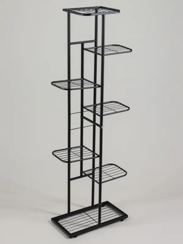 Подставка для цветов Greengo, 7 полок, 43&times;22&times;126 см, напольная, металл, чёрная