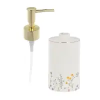 Диспенсер для жидкого мыла тм VETTA Вирджиния, 320мл, керамогранит, белый, 7x7x12 см/18см