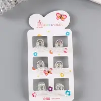 Крабики для волос Выбражулька &laquo;Аванти&raquo;, петельки, 2.5 см, набор 6 шт., прозрачные