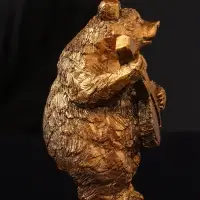 Фигура "Медведь с домрой", 11х6 см, бронза