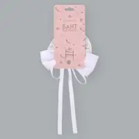 Бант для волос на заколке с лентами &laquo;Цветы&raquo;, белый, Принцессы